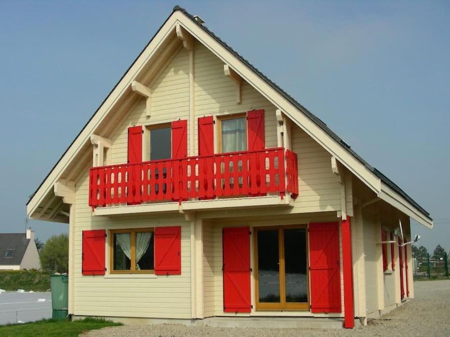 Chalet Familial En Bois A 150 M De La Mer Santec Esterno foto